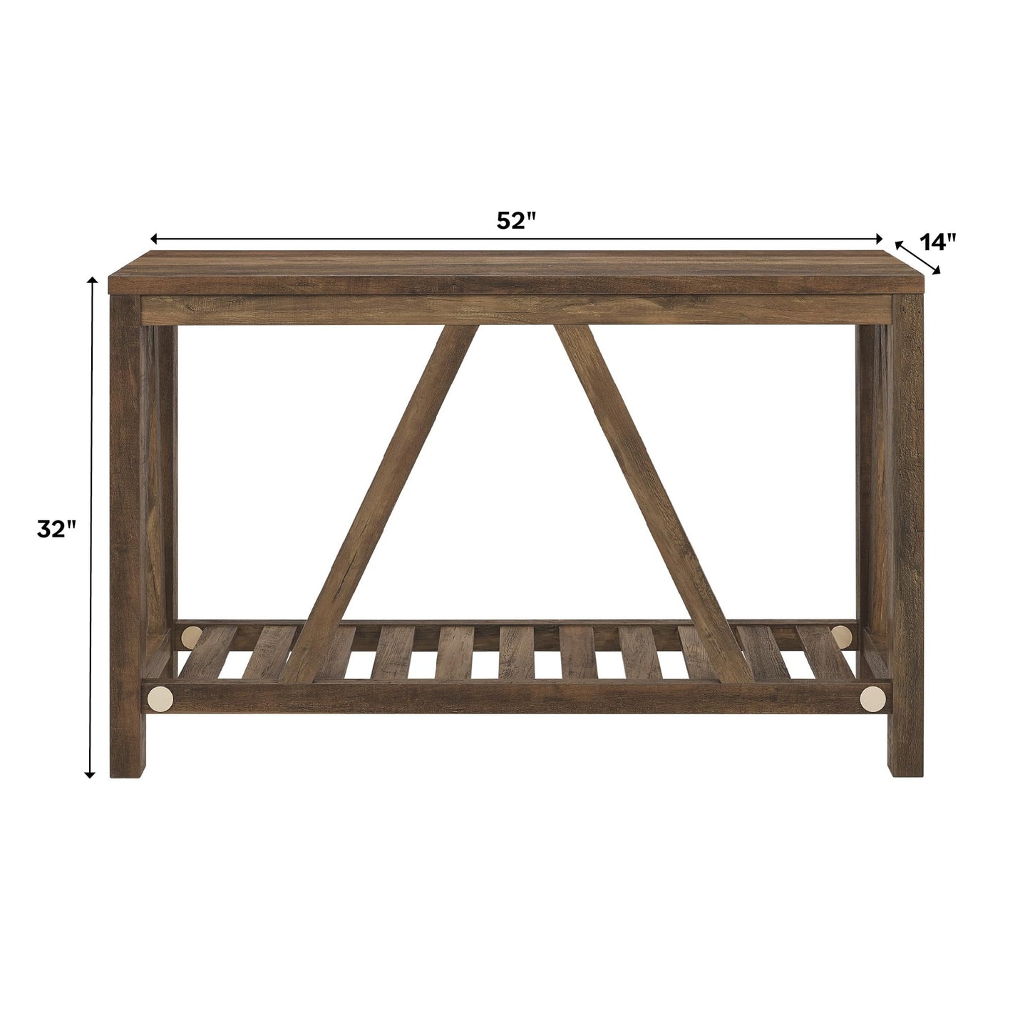 Walker Edison Modern Farmhouse Accent Entryway Table Entry Table Living Room End Table, 52 Inch, Rustic Oak