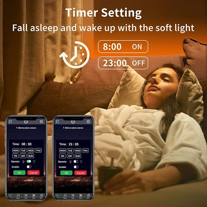 KSIPZE 200ft (2 Rolls of 100 ft) Led Strip Lights RGB Music Sync Color Changing Led Lights with Smart App Control Remote Led Lights for Bedroom Room Lighting Flexible Home Décor