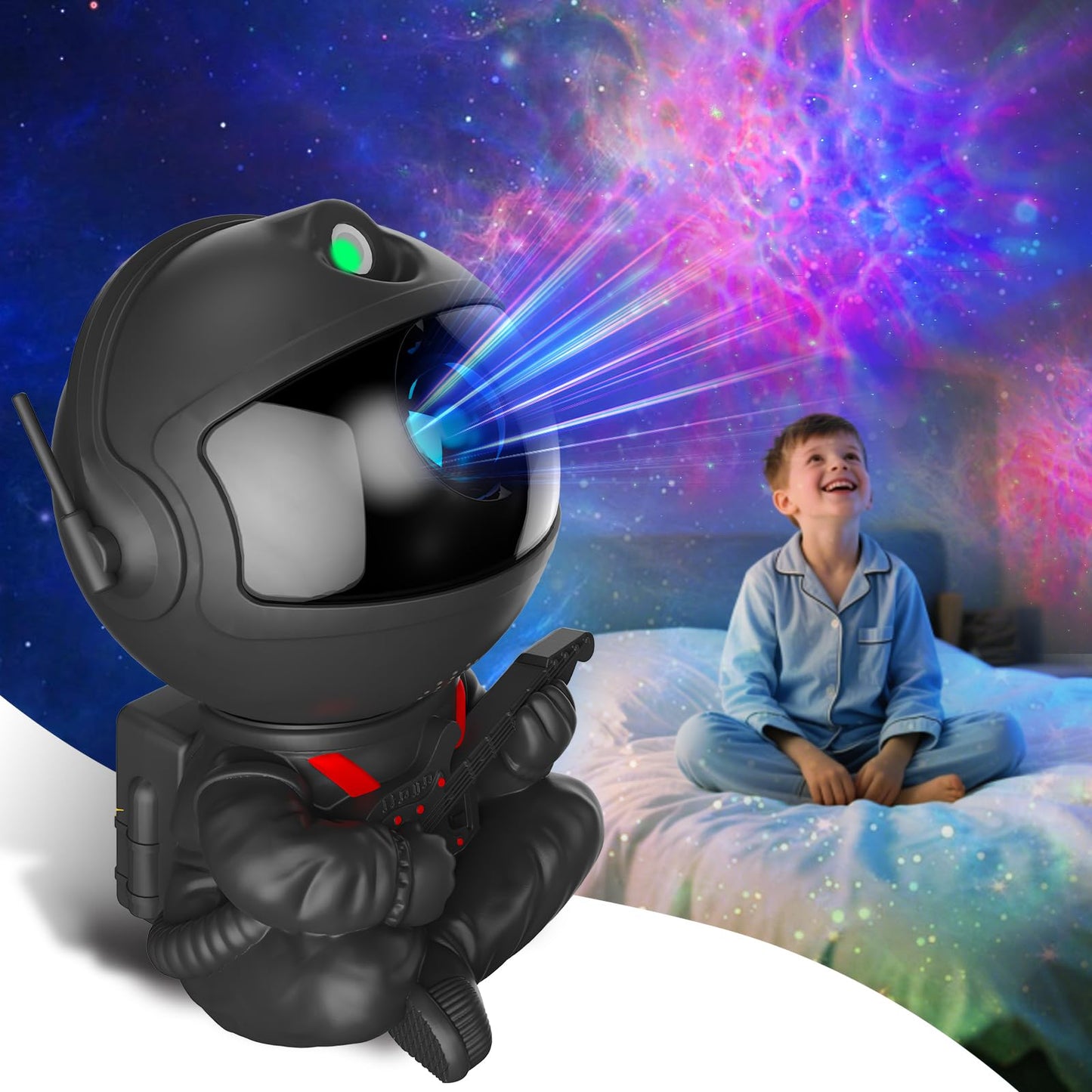 SHJQJJLBCQ Galaxy Projector, Astronaut Star Projector, Kids Night Light for Bedroom, Adult Playroom,Ceiling, Room Decoration