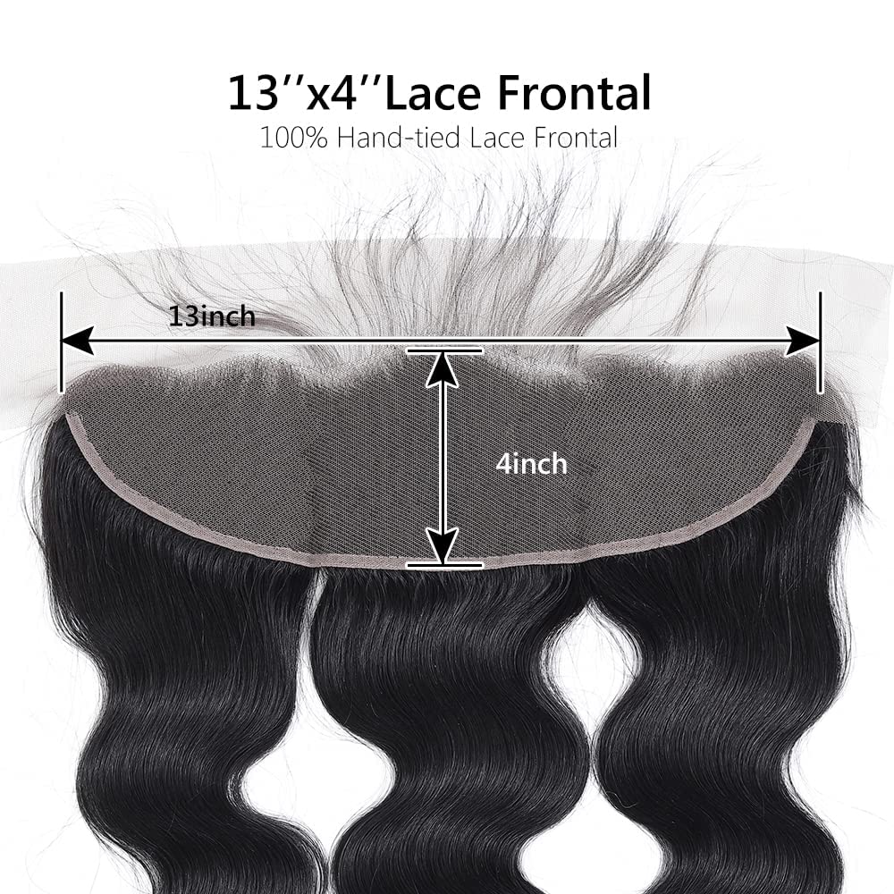 13x4 Ear to Ear Transparent HD Lace Frontal Closure 12A Unprocessed Brazilian Virgin Body Wave Human Hair Frontal 150% Density F