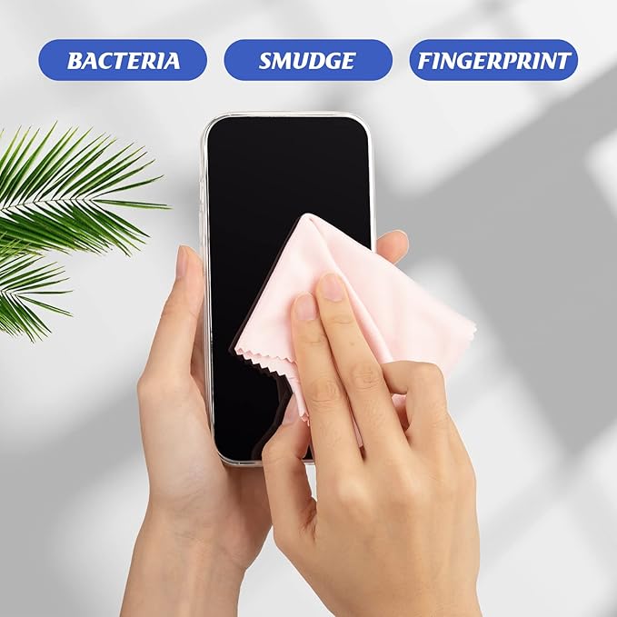 Treela 200 Pcs Microfiber Glasses Cleaning Cloth 6 x 7'' Eyeglasses Cleaner Wipes Lens Screen Cleaning Cloth for Glasses, Cameras Lens, Cell Phone, LCD TV Screens, Laptops, Tablets(Multi Color)