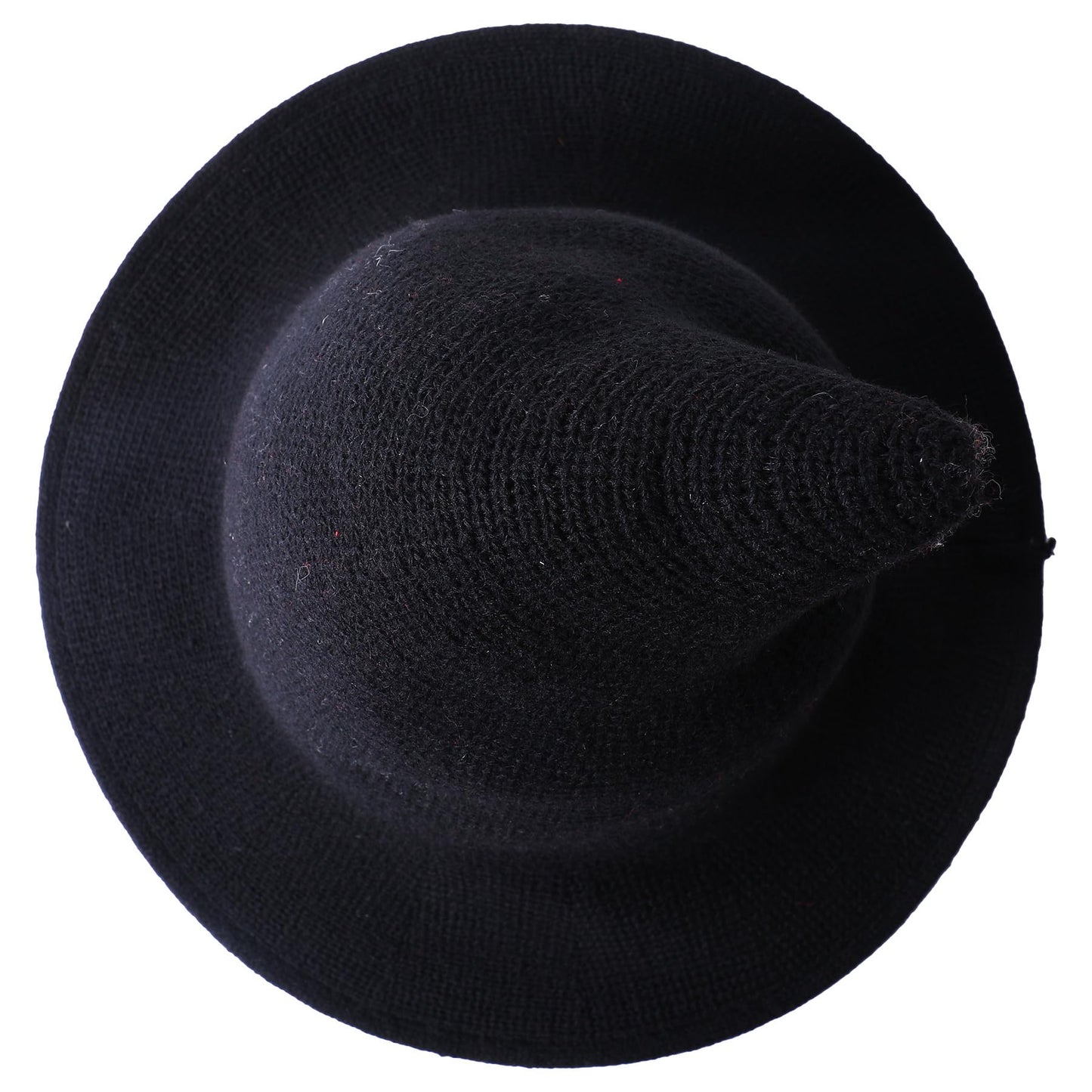 Lanzom Women Lady Halloween Witch Hat Wool Knitted Cap for Party Masquerade Cosplay Costume Accessory (Black, One Size)