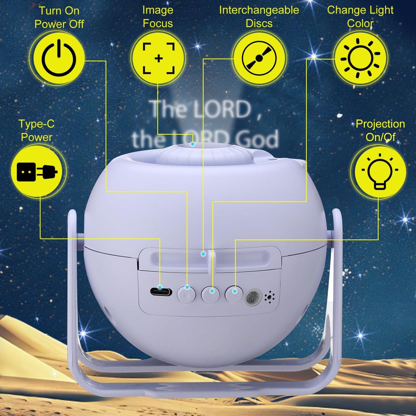 Aurelema Bible Verses Projector Galaxy Projector Includes 12 Interchangeable Christian Discs Night Light Set Project Religious on Walls or Ceilings for Gift(Bible)