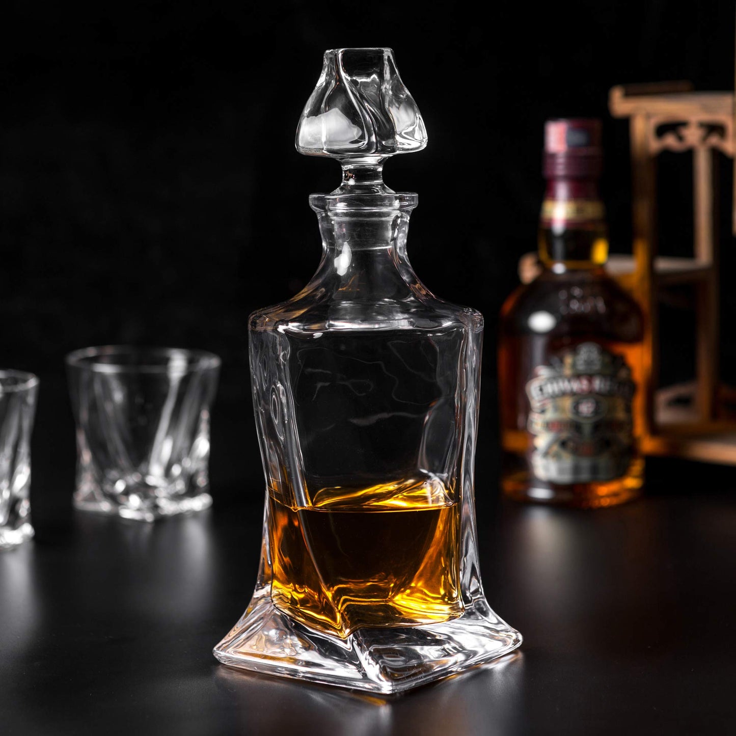 KANARS Whiskey Decanter Set, Premium Crystal Liquor Decanter with 6 Old Fashioned Glasses for Cocktail Scotch Bourbon Irish Whisky Alcohol, Unique Men Gifts for Christmas Housewarming Birthday