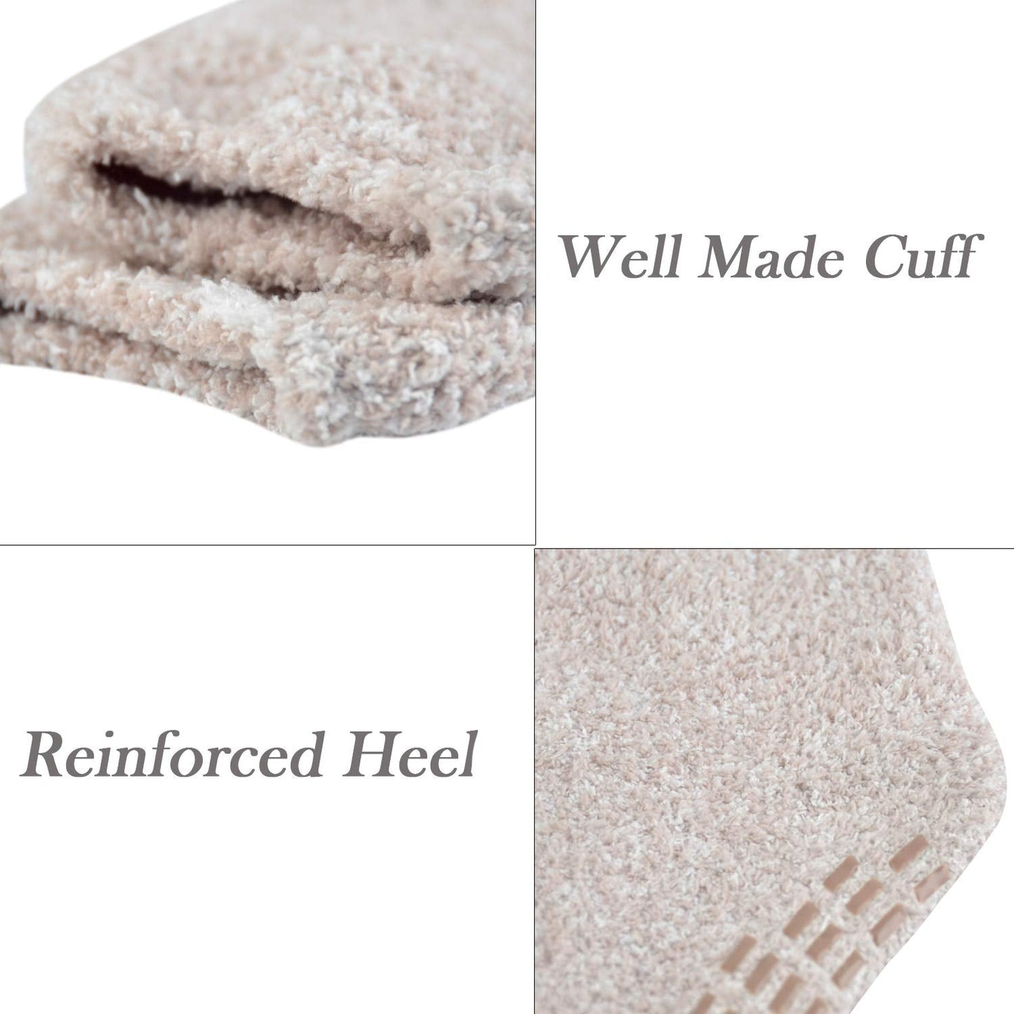 JORMATT 3 Pairs Women Grip Fuzzy Socks Non Skid Men Thick Cozy Slipper Hospital Socks with Grips,Size S