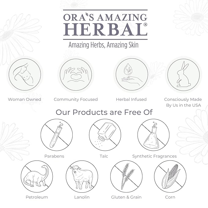 Ora's Amazing Herbal Natural Talc-Free Body Powder for Women, Variety Pack with Essential Oils, No Talc or Corn, Grain-Free, Scented Bath and Dusting Powder, 2.5 oz (3-Pack)