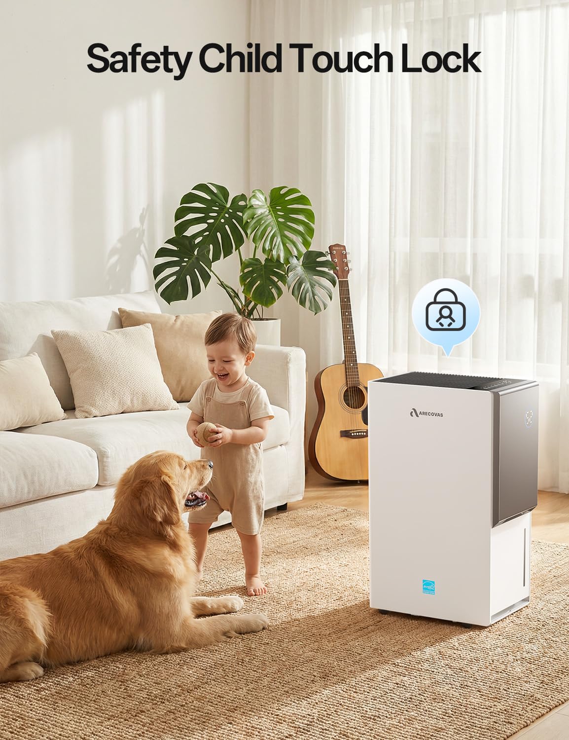 5000 Sq.Ft Energy Star Most Efficient 2026 Dehumidifier, Arecovas Max 80 Pint/Day Dehumidifier for Basement with Drain Hose, Intelligent Humidity Control for Home Bathroom Garage Bedroom