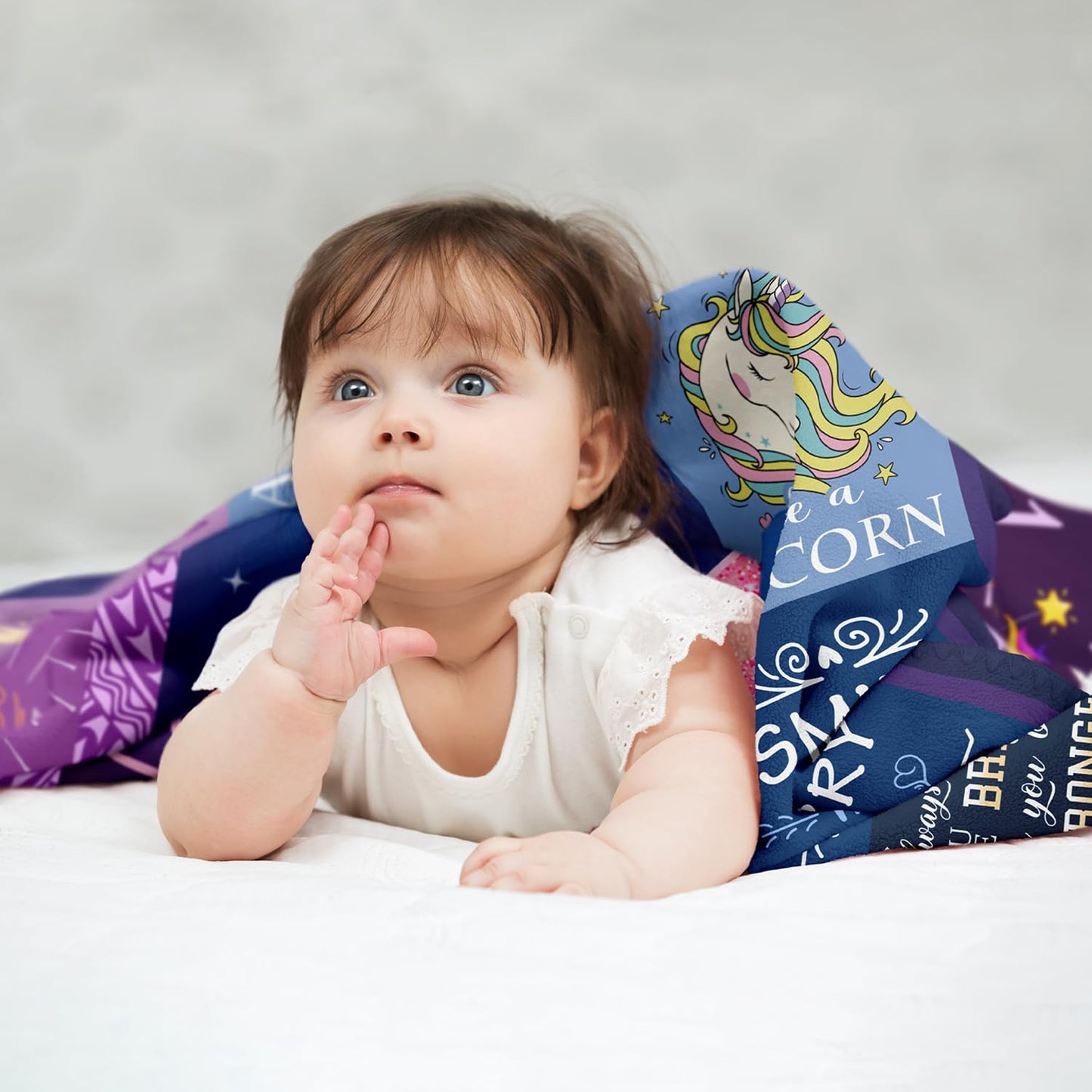 Solzien 1 Year Old Girl Birthday Gift Blanket 50"x40", Gifts for One Year Old Girl, First/1st Birthday Gift Ideas