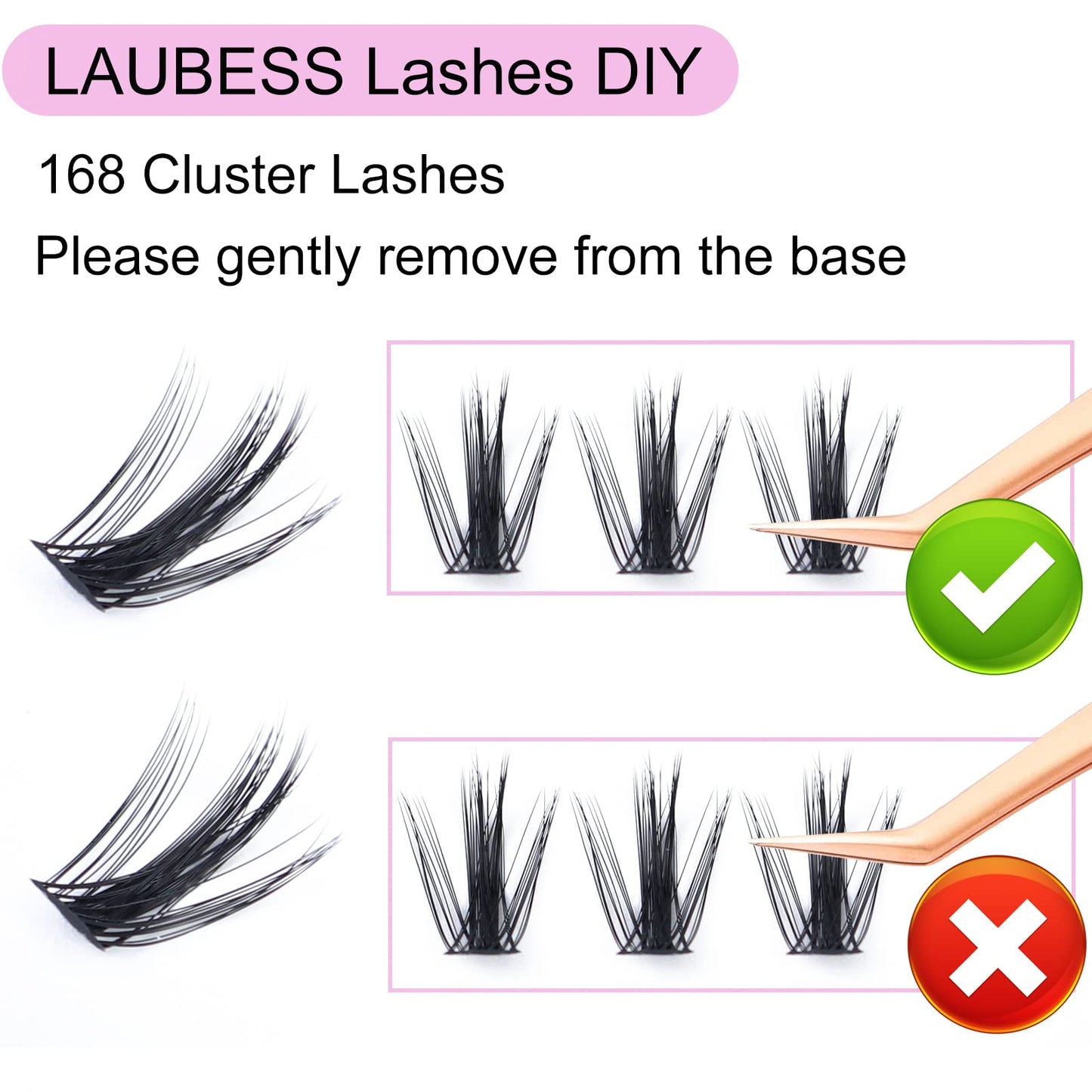 Eyelash Clusters LAUBESS Lash Clusters Individual Lashes Cluster Eyelash Extensions DIY at Home Waterproof Cluster Lashes (Manga