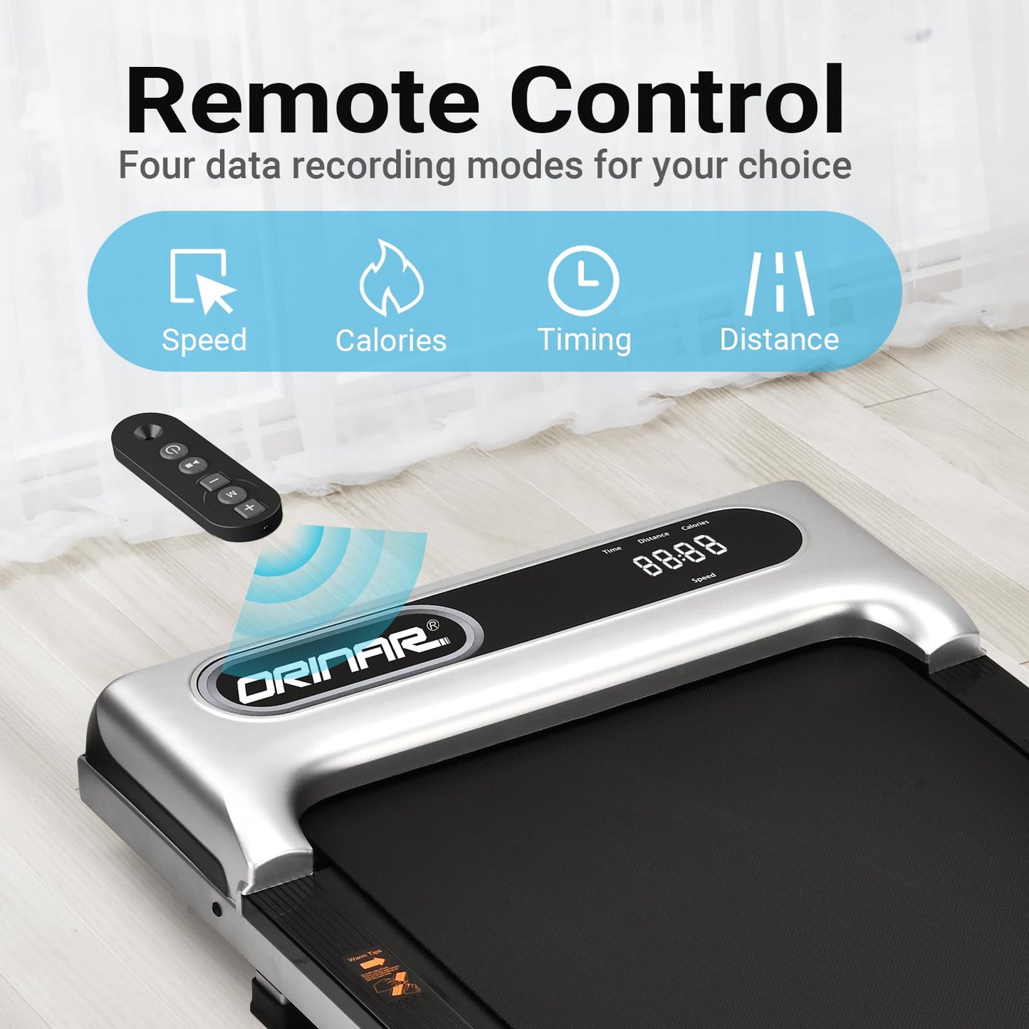 Orinar Walking Pad, Under Desk Treadmill for Home and Office, 2.5 HP Portable Treadmill, 3 in 1 Walking Jogging Running Machine with Remote Control, LED Display