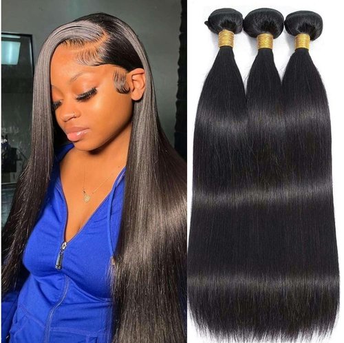 Giginger Bundles Human Hair 22 24 26 Inch Human Hair Bundles Natural Black Unprocessed Quick Weave Soft Sewn In Hair Extensions for Black Women