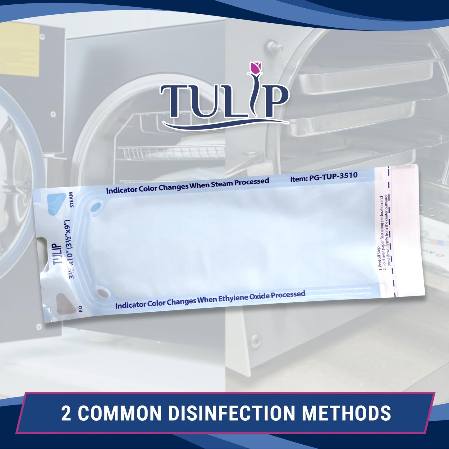 Self Sealing Sterilization Pouch 3.5" x 10" (200 Pack) - Autoclave Sterilizer Bags for Clean Tools - Dental and Nail Sanitizer Packets by Tulip