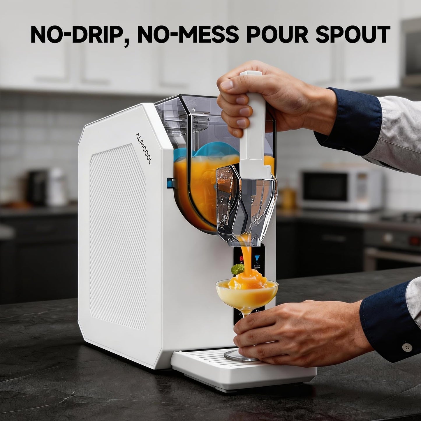 Alpicool Slushie Machine for Home 64 oz Slushy Machine Frozen Drink Maker with 6 Preset, No Ice Needed, Self-Cleaning Slushie Machine for Margaritas, Milkshakes, Frappes, Frozen Cocktails, LED Display