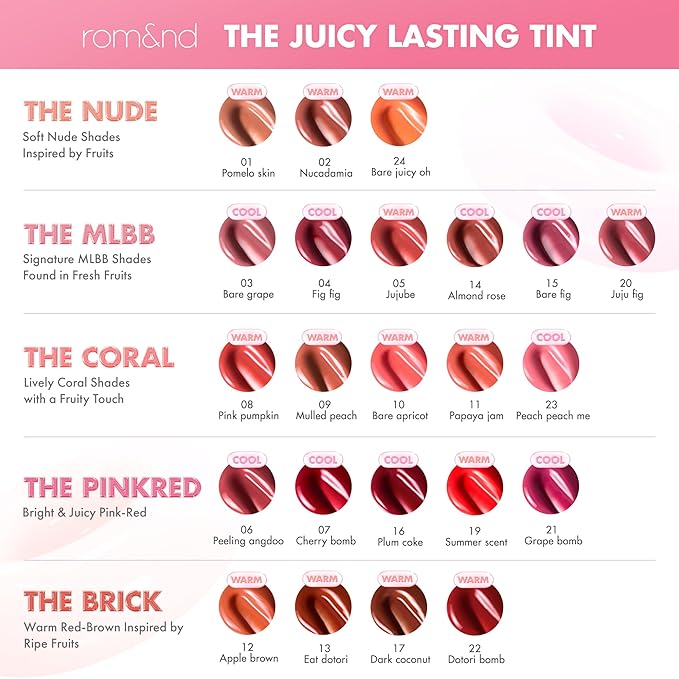 rom&nd THE JUICY LASTING TINT 04 FIG FIG | K-Beauty Rosy Plum Lip Stain Gloss | Tanghulu-Inspired High-Shine, Long-Lasting, Hydrating & Plumping Effect
