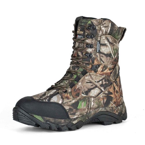 R RUNFUN Men's Waterproof Hunting Boots 8 Inch Lightweight Camo Insulated Tactical Work Boot, 400g Thinsulate(RF2301-8CG, Size 13)