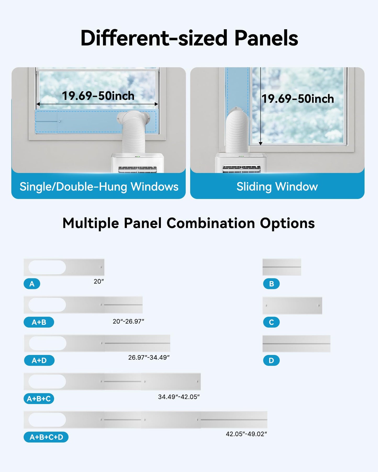 Feelfunn 8000 BTU Portable Air Conditioner, 3-in-1 Cools 350 Sq.Ft, Quiet AC with Fan & Dehumidifier, LED Display, Remote, 24H Timer, Window Kit, for Bedroom/Office/Dorms