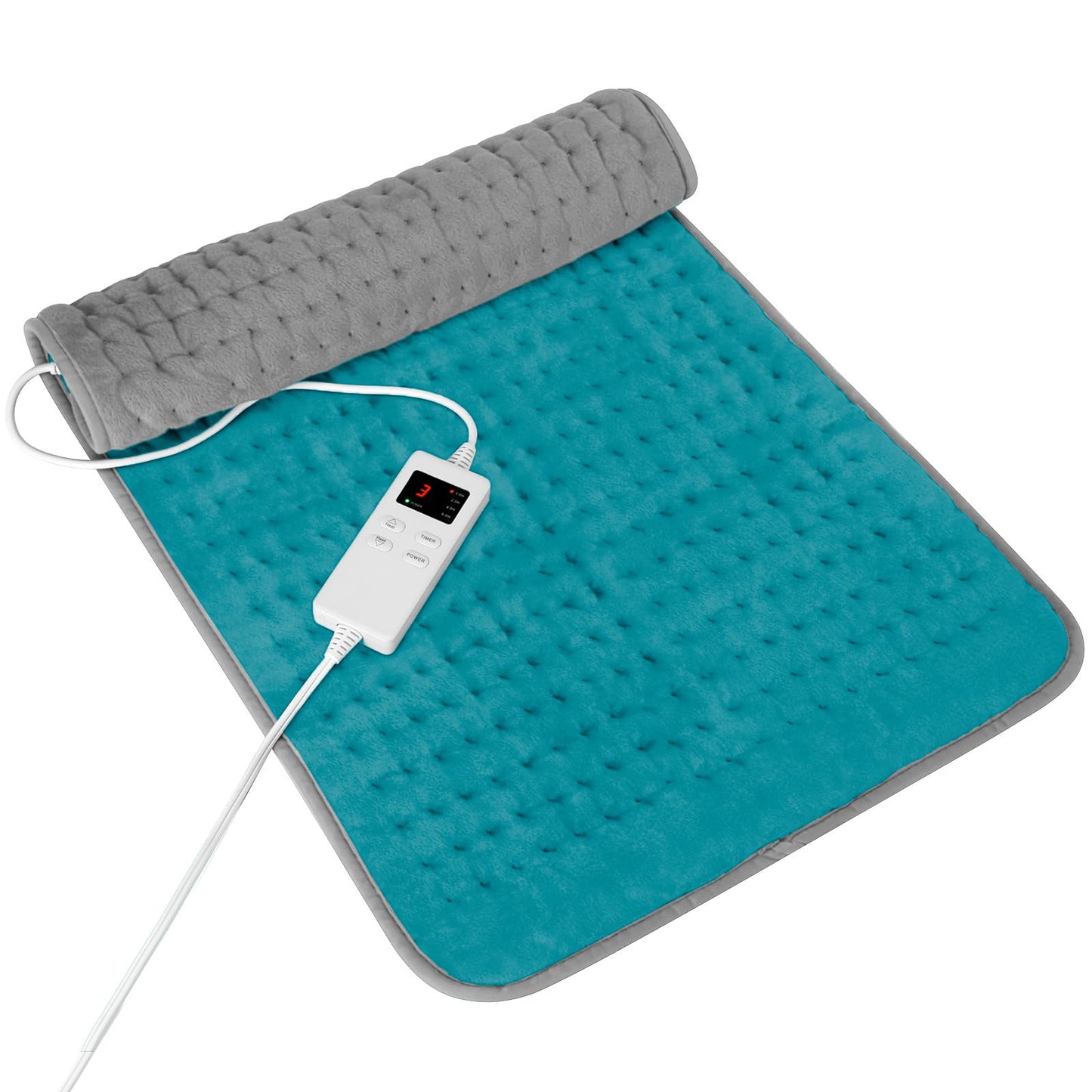 Heating Pad for Period Cramps, Heating Pad for Back/Neck/Shoulder Muscle Pain, 6 Heating & 4 Timer Setting, Auto Shut Off, Moist Heat & Machine Washable, Birthday Christmas Gifts for Women Mom, Cyan