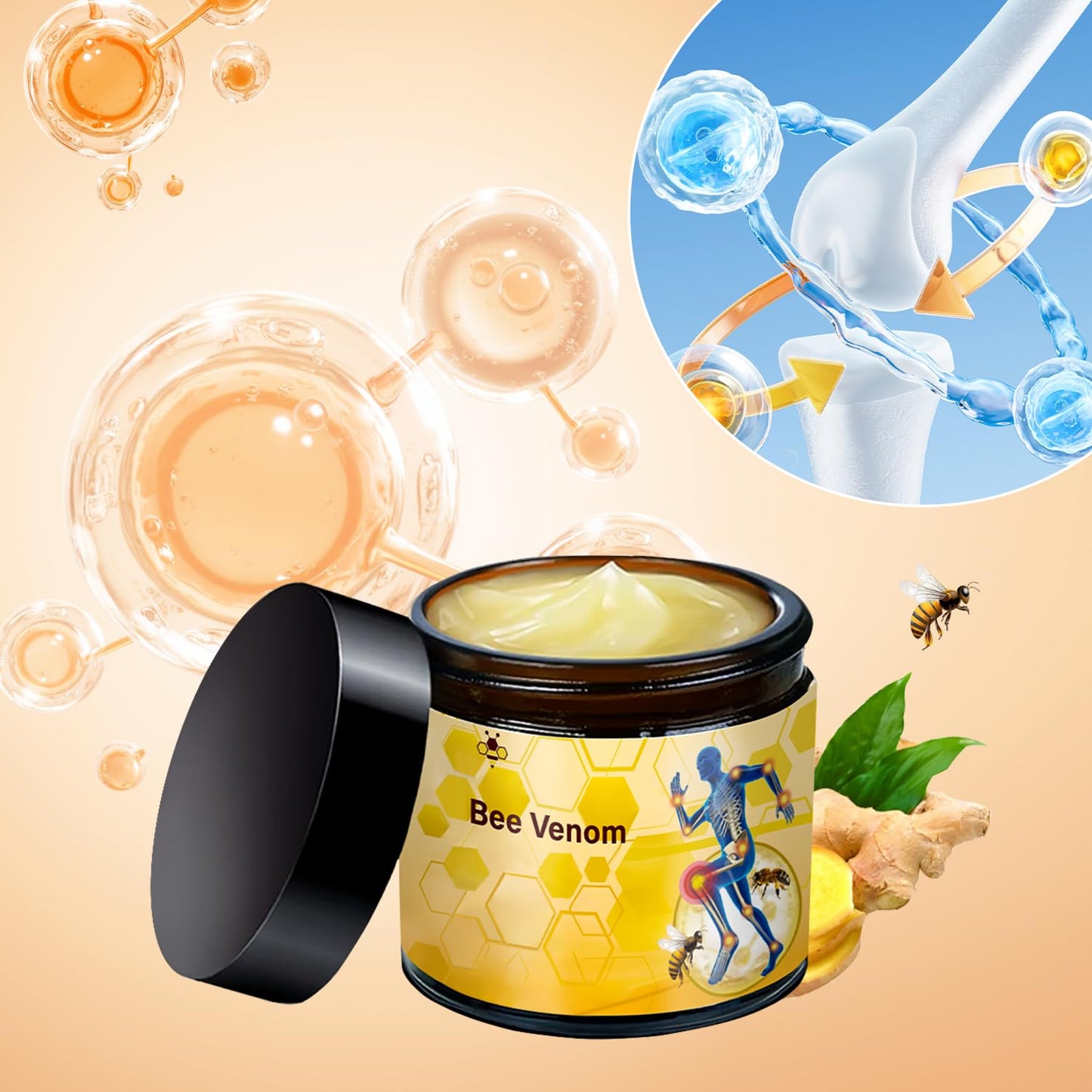 LinTsing 2 Pcs Botulinum Toxin & Bee Venom-Relief Bone Healing Cream, Professional Bee Venom Cream, Natural Joint Relief Gel, fo