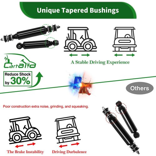 Cartalia Upgraded Golf Cart Front and Rear Shock Absorbers Kit 4 PCS for Club Car DS G&E 1988-up, Precedent G&E 2004-up, Tempo 2018-up, lifted Cart Shocks Replaces OEM 1014235,1014236,1010991,1015813