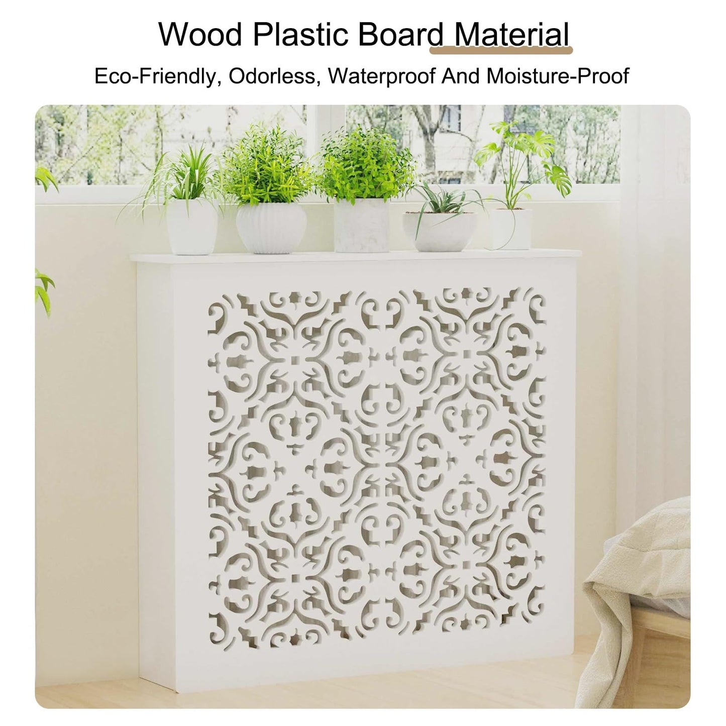 Modern Radiator Cover For Home, Radiator Cover Heating Cabinet, Space Decorative Heating Cabinet, for Home and Office Living Room Bedroom Furniture Decor Vented Safety(60x60x15cm/23.6x23.6x5.9in)