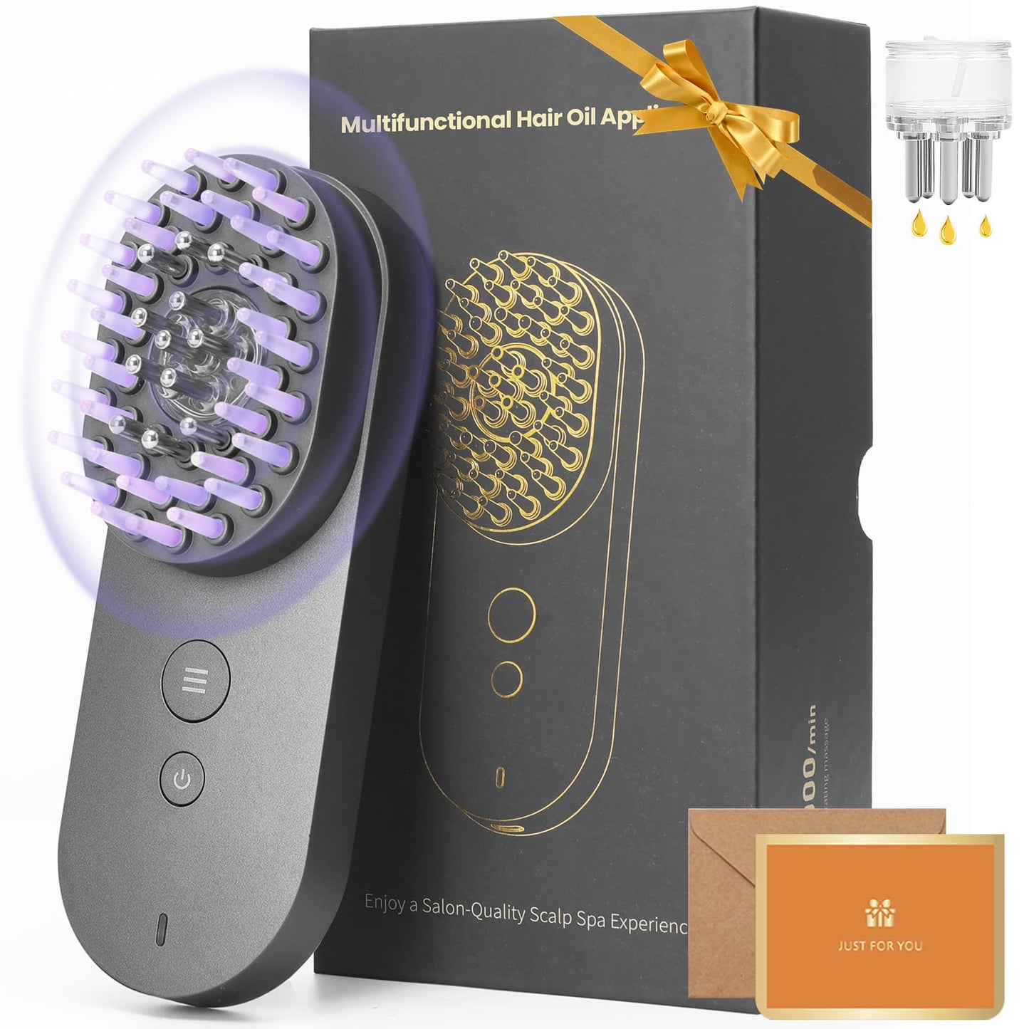 UNIWA Scalp Massager Hair Growth Brush, Hair Oil Applicator, 3 in 1 Scalp Massage Tool, Head Scalp Massager for Relax, Cordless
