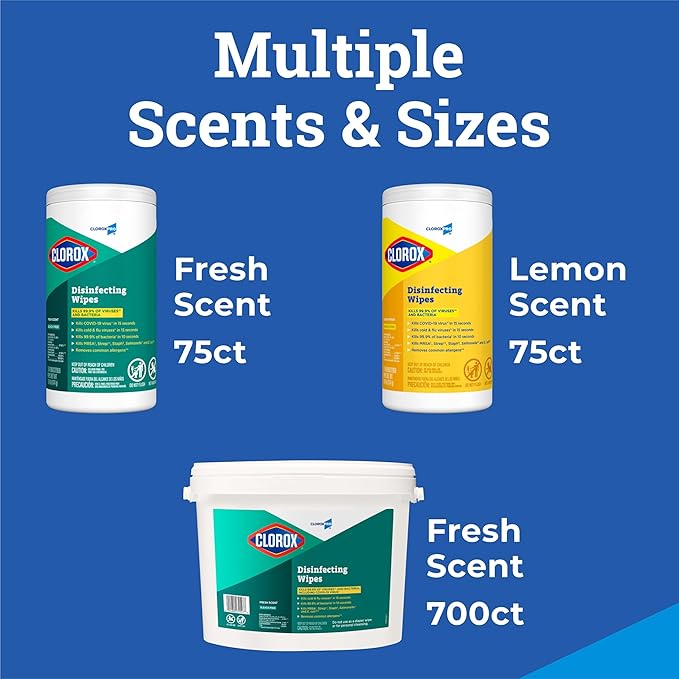 CloroxPro Clorox Disinfecting Wipes, Lemon Fresh, 75 Count (Package May Vary)