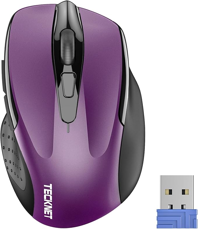 TECKNET Wireless Mouse, 2.4G Ergonomic Optical Mouse, Computer Mouse for Laptop, PC, Computer, Chromebook, Notebook, 6 But...