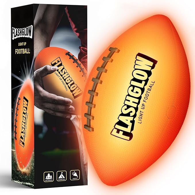 Light Up Football for Boys: Glow in The Dark - Toys for Kids Teen Boys Ages 8-15 - Birthday Christmas Easter Gift Ideas - ...
