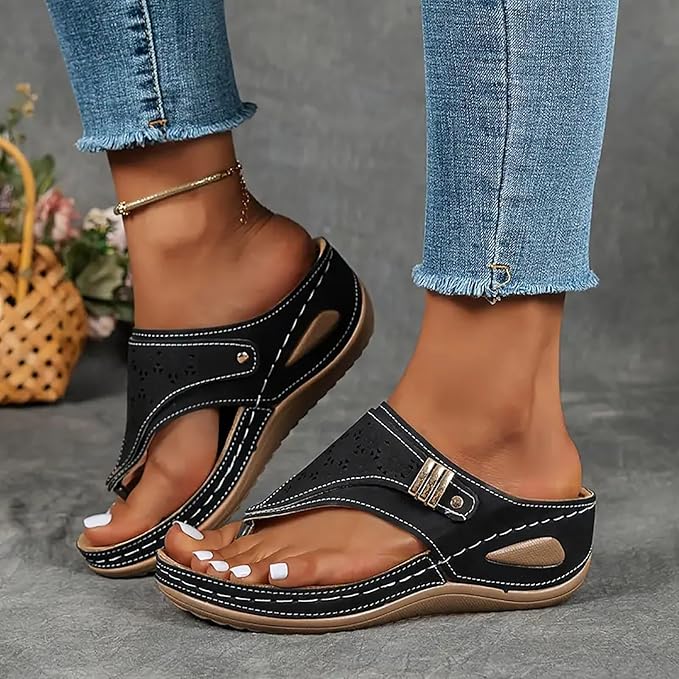 Orthopedic Wedge Sandals for Women 2025 Dressy Summer Comfortable Sandals Casual Slip on Flats Flip Flops for Women Ladies...