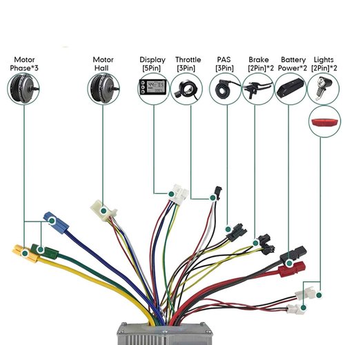 Conversion Kit, Low Level Input Electric Conversion Kit 35A Controller with S866 LCD Display Panel Set Speed Control Kit for Mountain Scooter 1500W Motor