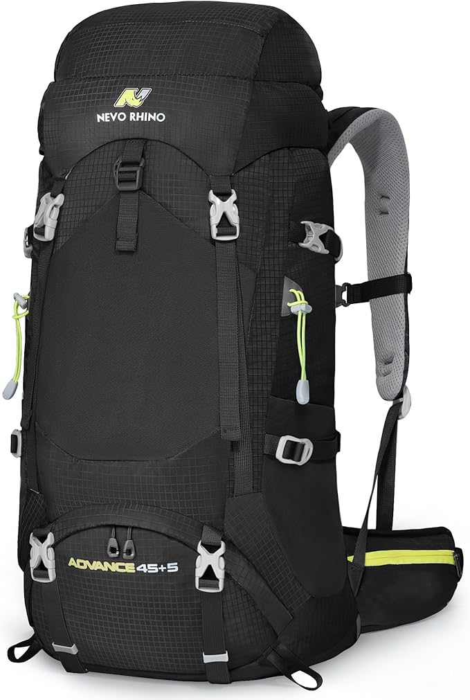 N NEVO RHINO Internal Frame Hiking Backpack 50/60/65/70/80L, Mountain Climbing Camping Backpack Daypack Waterproof Rain Co...