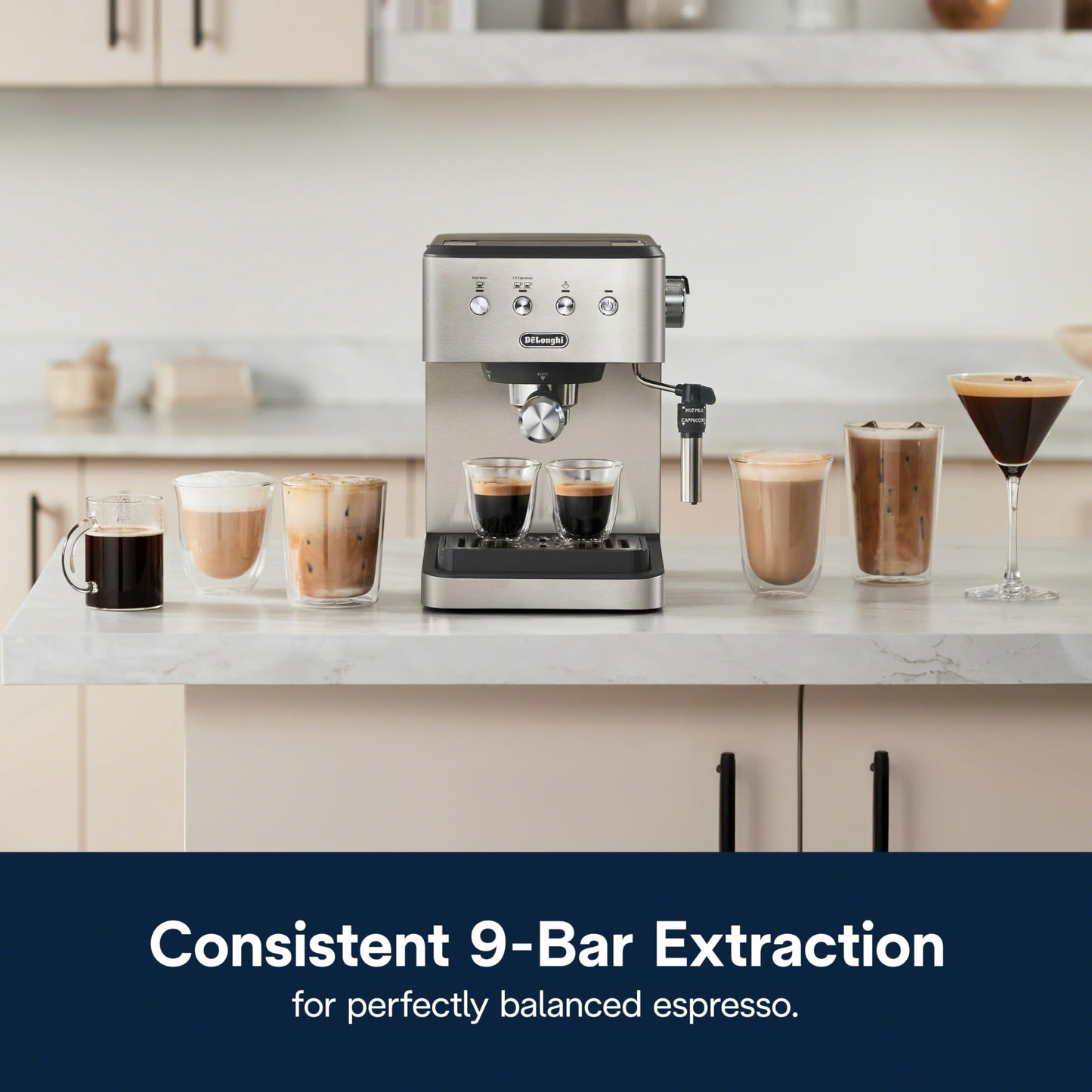 De'Longhi EM400M Classic Espresso Machine, Stainless Steel