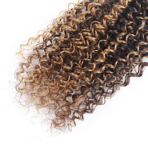 Habiliana Bundles Human Hair 18 20 22 Inch Jerry Curly Wave P4/27 Human Hair Bundles 11A Unprocessed Brazilian Virgin Quick Weave Hair Extensions for Black Women