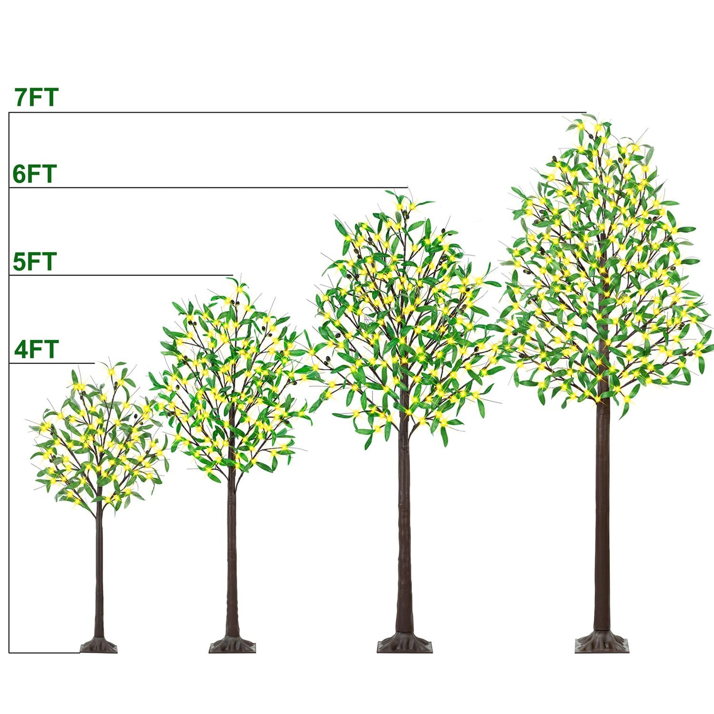 Lighted Olive Trees Artificial 5ft 90 LED Lights for Decoration Inside Outside, Prelit Fake Tree with 18 Fruits 180 Leaves Remote Electric Greenery Lights for Christmas Wedding Holiday Home Decor