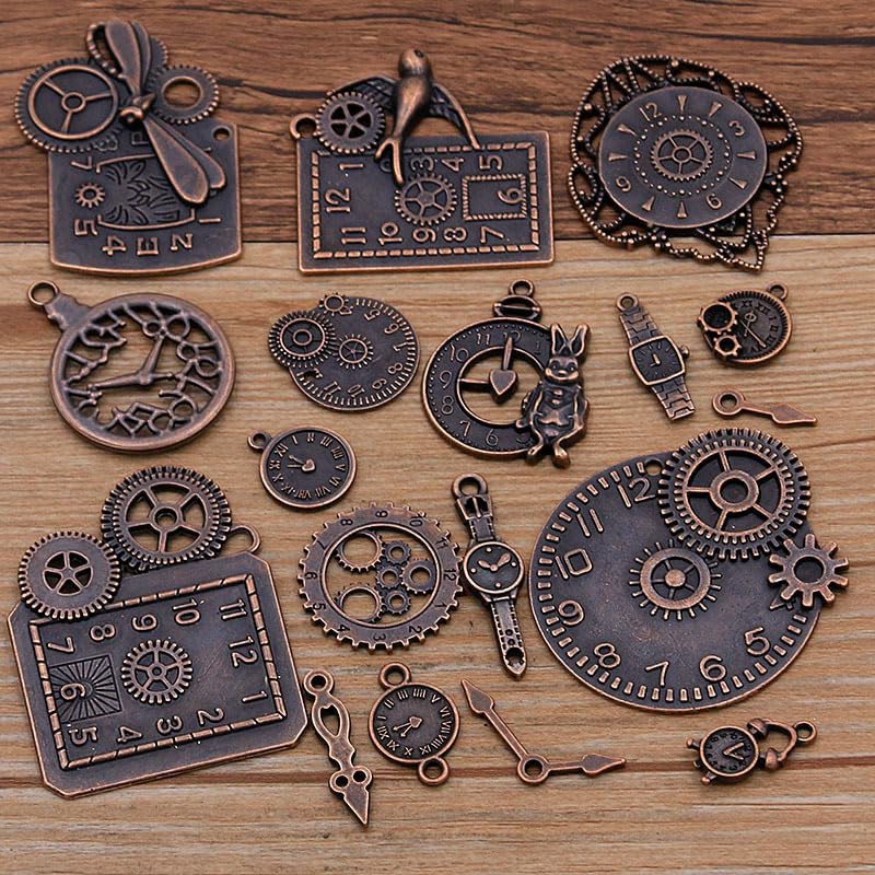 DAHI Steampunk Gears Metal Wristwatch Gear Charms Vintage Steampunk Gears Pendant Charms Gears Steampunk Pendant Metal for...