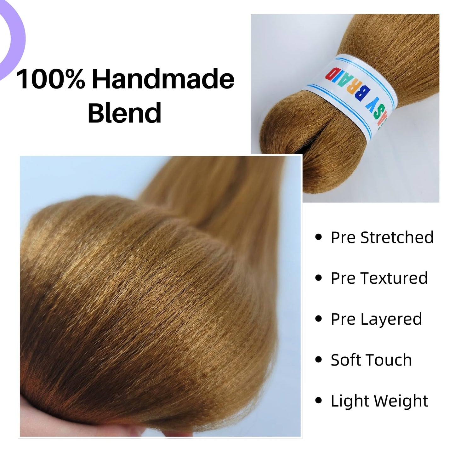 Honey Blonde Braiding Hair Pre Stretched 16 Inch for Knotless Braids 27# Synthetic Box Braiding Hair for Women