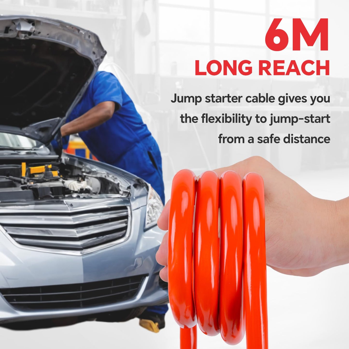 Voilamart Auto Heavy Duty Jumper Cables 2 Gauge 20Ft 1200Amp With Carry Bag Long Automotive Battery Jumper Cable Commercial Grad