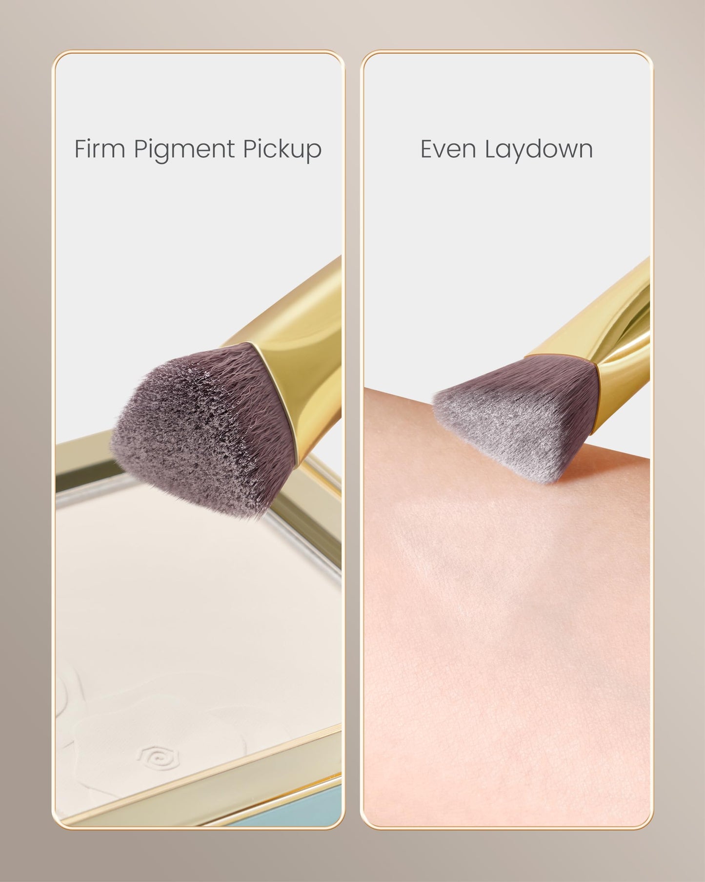 Desert Oak Series Triangular Contour Brush - Angled Synthetic Bristles for Cream/Liquid/Powder, Luxe Bubinga Handle & Brass Ferr