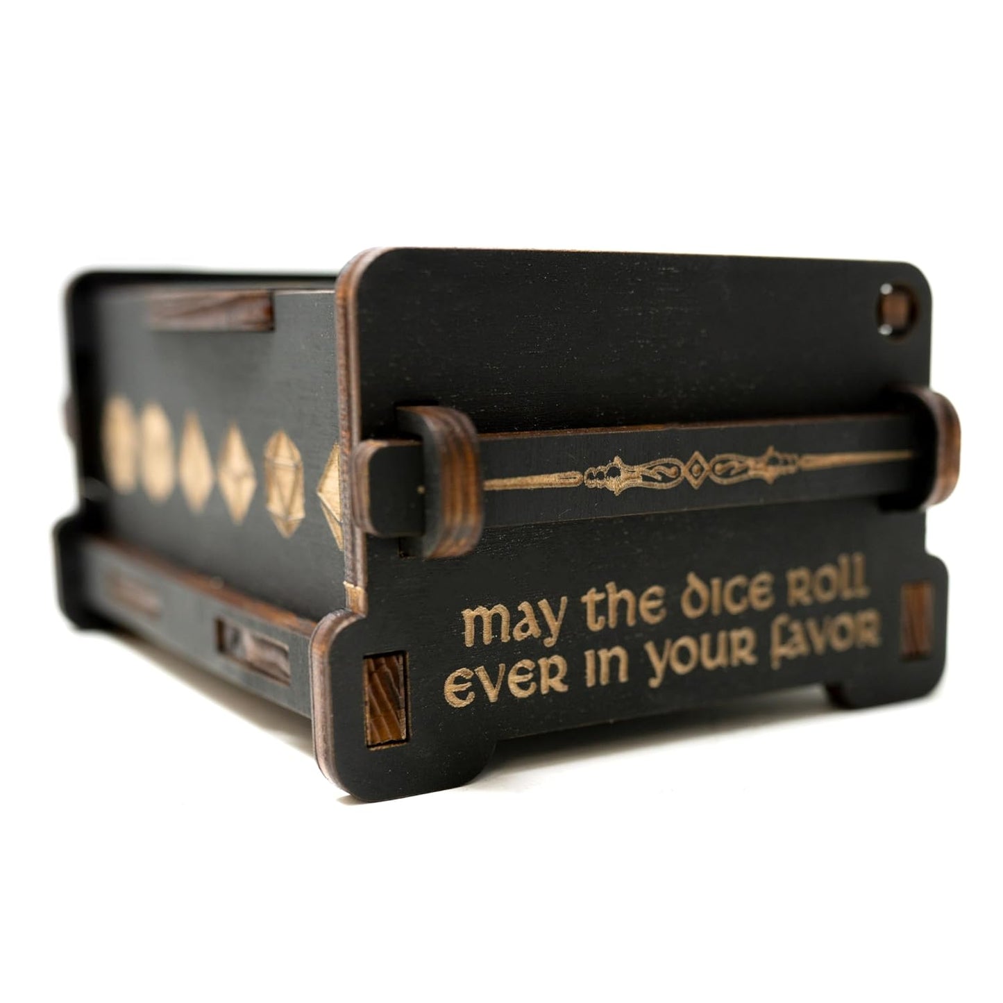 Dice Box - BLACK - 6x4x3 Also holds jewelry and great for desks and desk top items (Cleric)