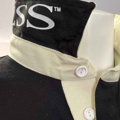 Traditional Craft Rugby Shirt for Men Ireland Long Sleeve Black Harp Tape (US, Alpha, Medium, Regular, Regular, Black)