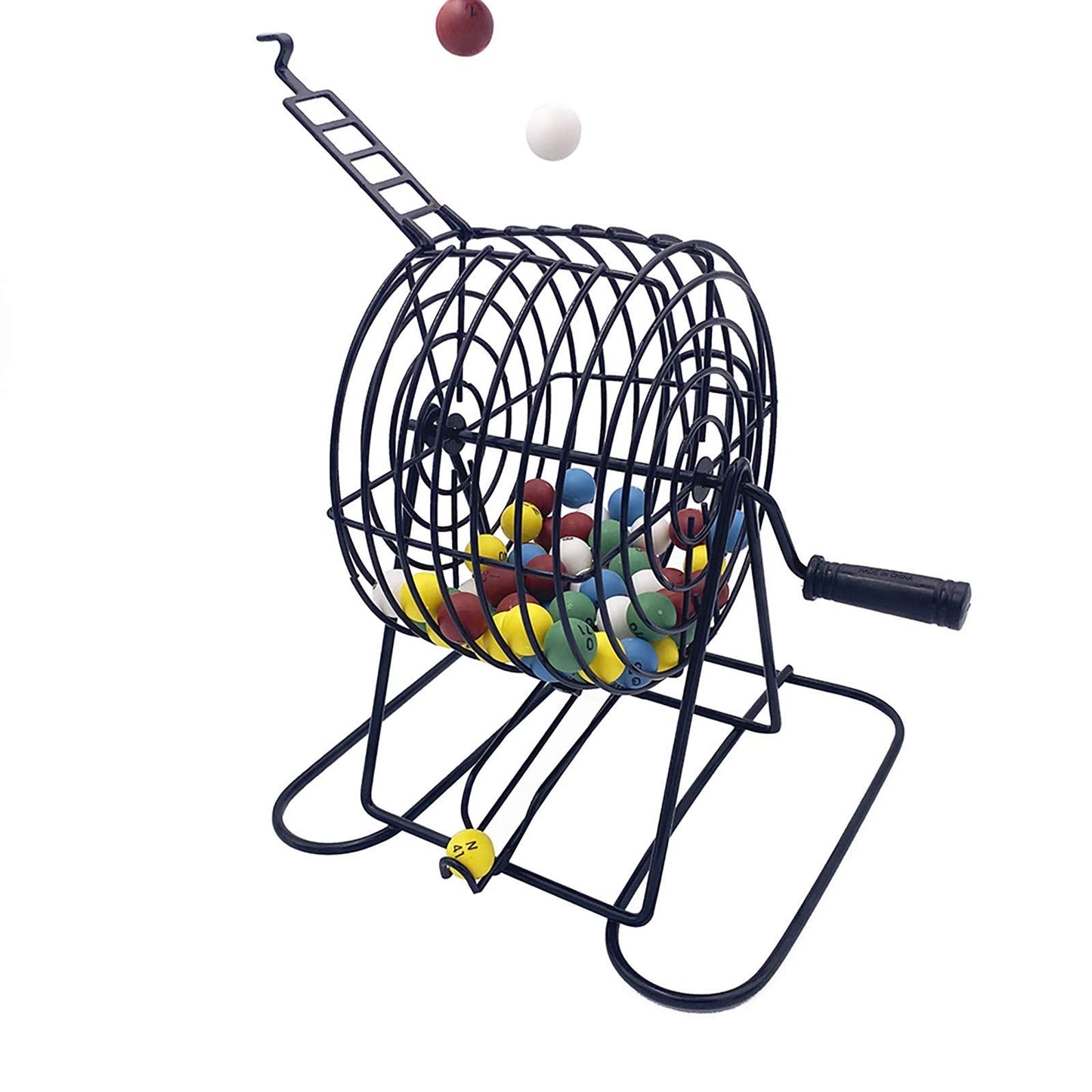 JUNWRROW Deluxe Bingo Game Set-Includes Bingo Cage,600 Colorful Bingo Chips with a Bag,100 Mixed Bingo Cards,75 Calling Balls with a Bag,Plastic Master Board-Ideal for Large Groups, Parties