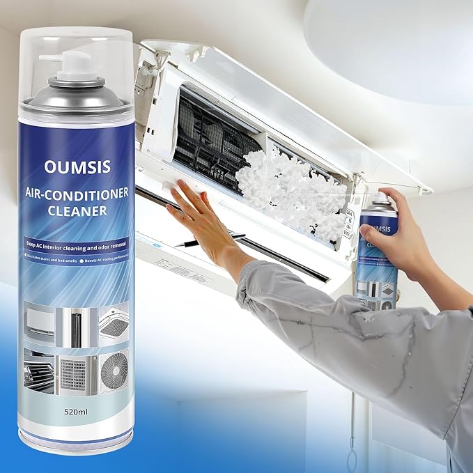 Air Conditioner Cleaner, Professional Cleaner Foam Spray, Foaming Coil Cleaners for AC Unit, Heating, Refrigerator, Multifunctional Cleaner Spray Bottle Breaks Down Dirt, Dust and Grease 1 Pack