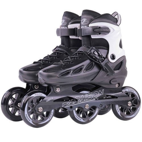PAPAISON Adult Adjustable Inline Skates for Men Women with 3 100mm Wheels, Outdoor Blades Female Male Fitness Speed Racing Skates, Roller Skates for Teens Boys Girls
