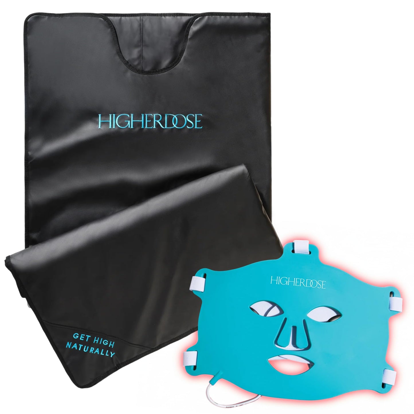 HigherDOSE Detox & Glow Duo - Infrared Sauna Blanket for At-Home Relaxation, Detox & Recovery + Red Light Therapy Face Mask for Cellular Renewal, Fine Lines & Glowing Skin