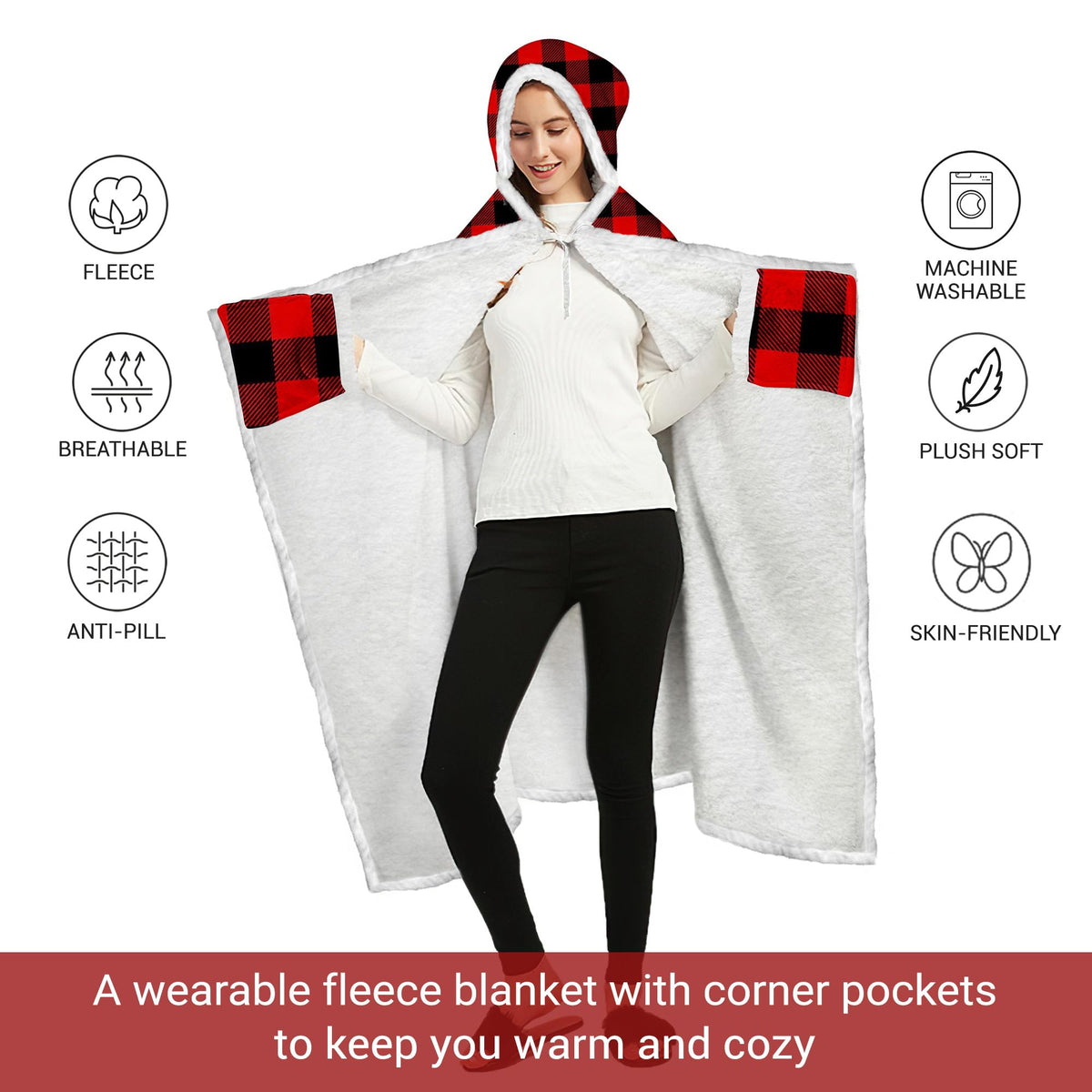 Vprintes Mama Bear Wearable Blanket Hoodie - Gifts for Mom -Birthday Gifts for Wife from Husband - Mom Birthday Gift Ideas
