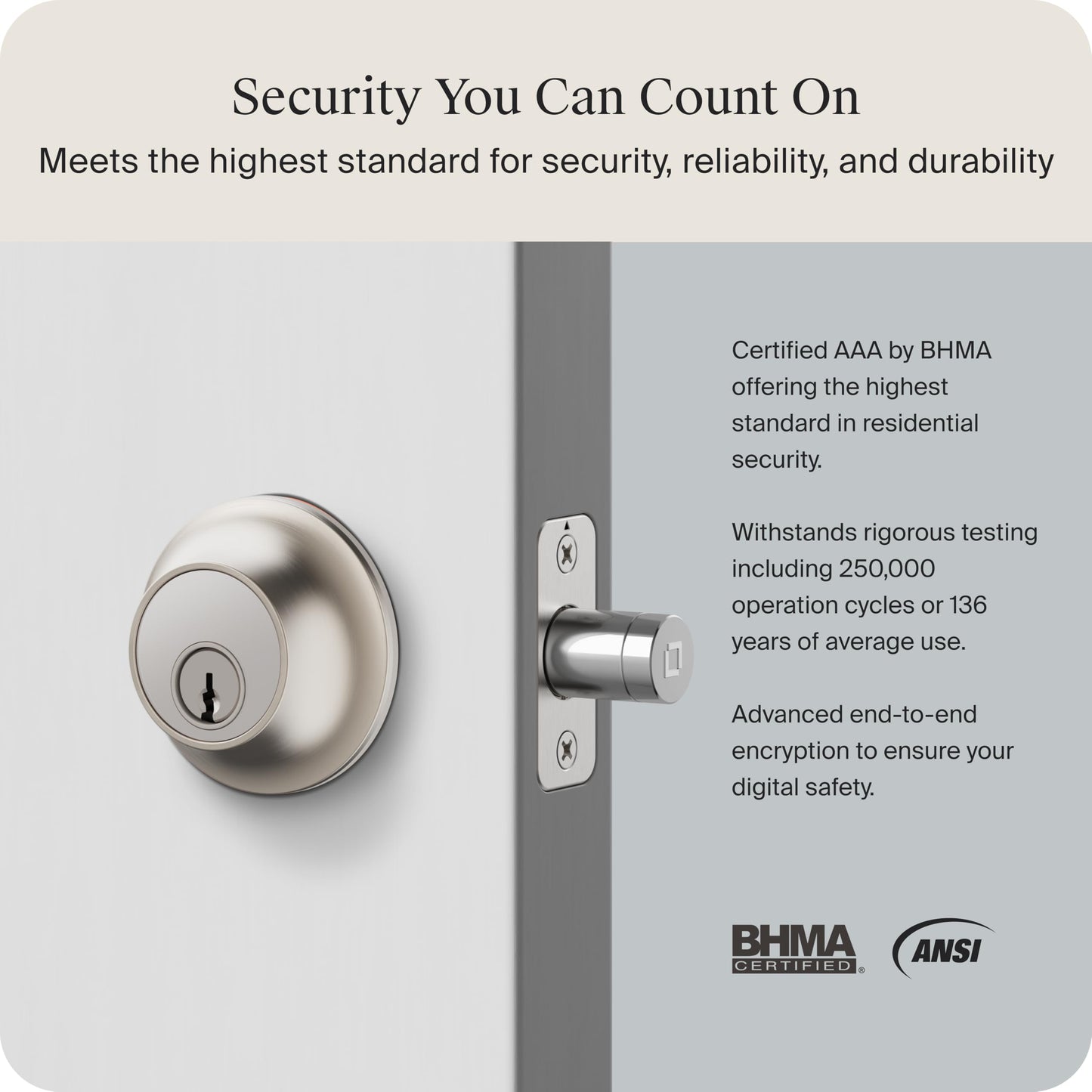 Level Lock Smart Lock - World's Smallest, Most Beautifully Designed Matter-Over-Thread Deadbolt - Level App for iOS & Android | Works with Apple Home (Satin Nickel)