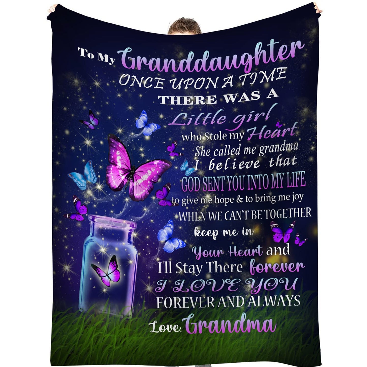 Coolim Granddaughter Gifts from Grandma, Granddaughter Gifts, Granddaughter Blanket, to My Granddaughter Blanket for Birthday Graduation (60" x 50")