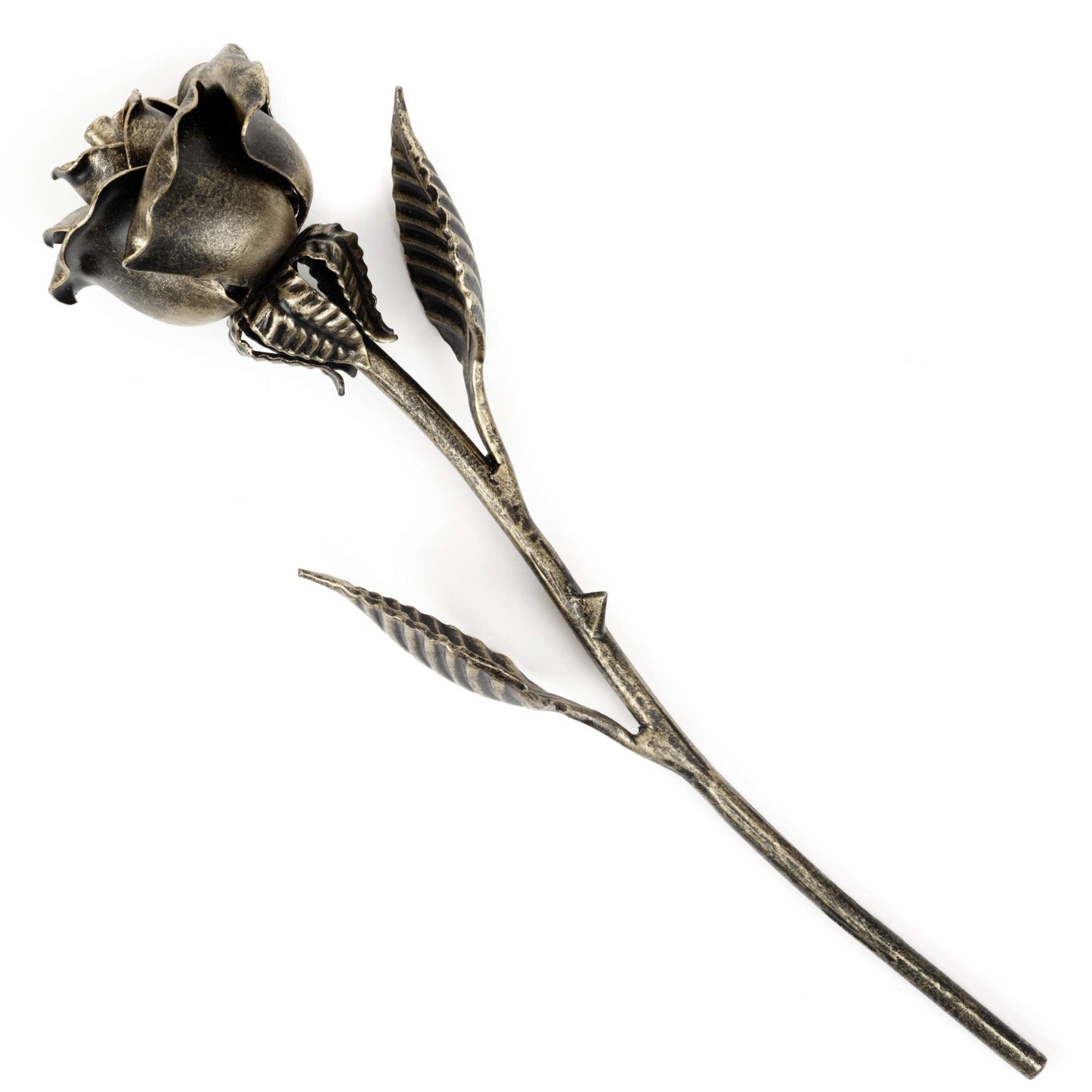 MakuliSmit Handcrafted Bronze Rose – 8th & 19th Yeat Wedding for Her – Solid Metal Forever Flower Keepsake