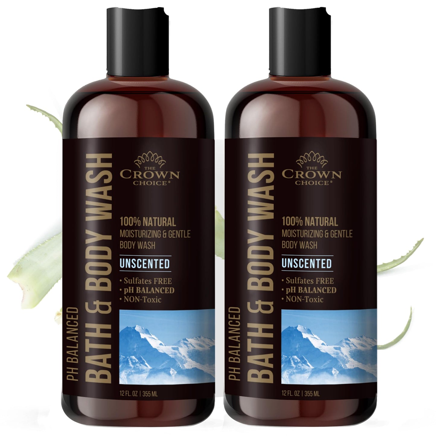 Natural Body Wash for Women, Men & Kids - Fragrance Free Body Wash - 12oz pH 5.5-Best pH Balance-Liquid Soap for All Skin Types-