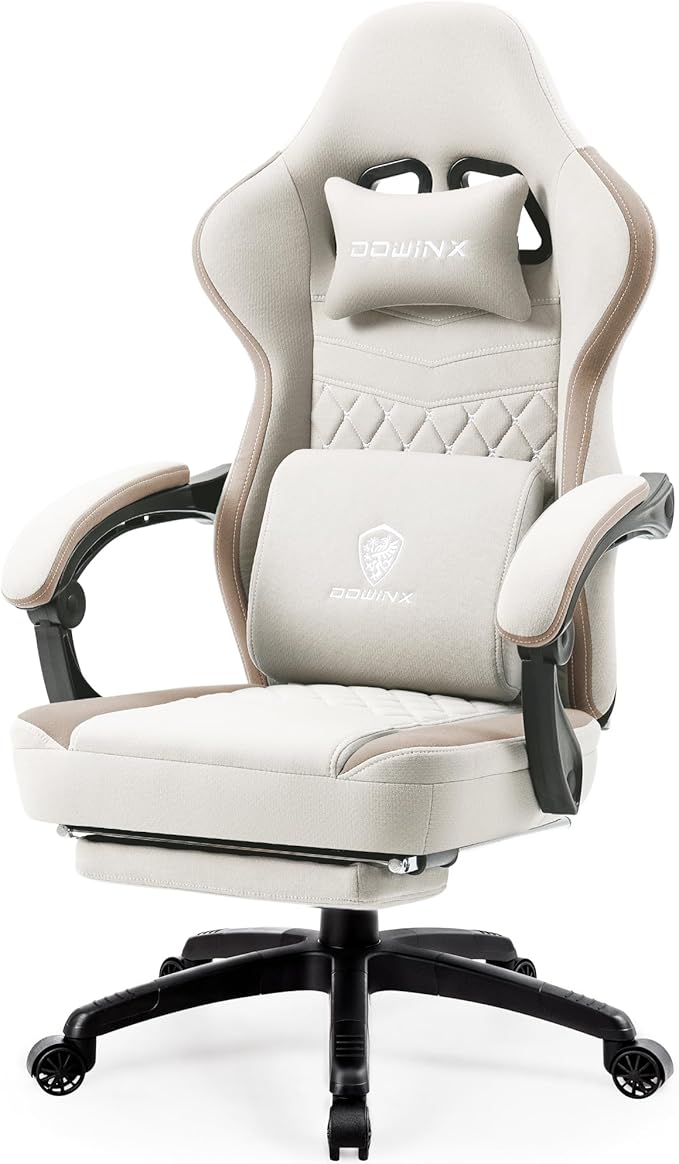 Dowinx Gaming Chair Breathable Fabric Computer Chair with Pocket Spring Cushion, Comfortable Office Chair with Gel Pad and...